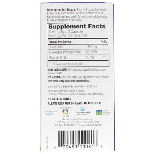 Betaine HCl Fast-Acting, ENZ